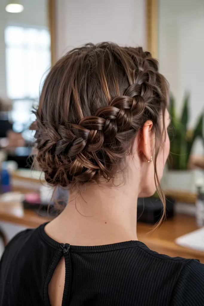 8. Braided Crown Updo