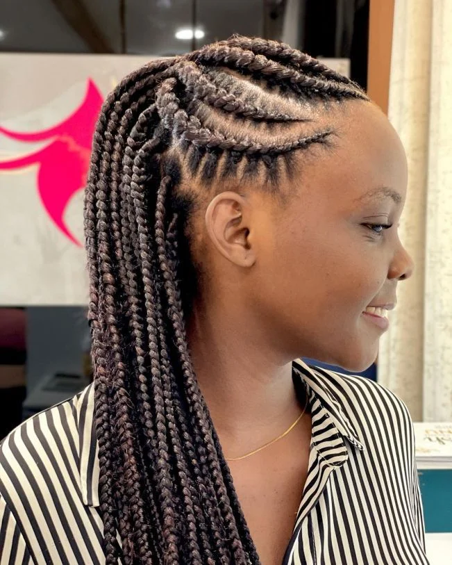 Half-Up Stitch Braid Style