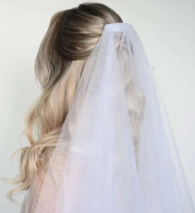 Half Up Hair with Veil