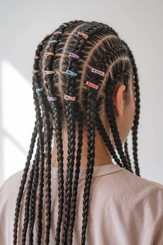 9. Mini Cornrows with Clips