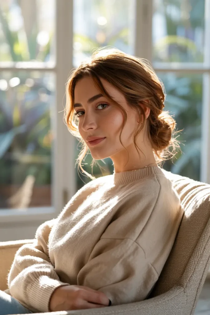 1. Messy Low Bun