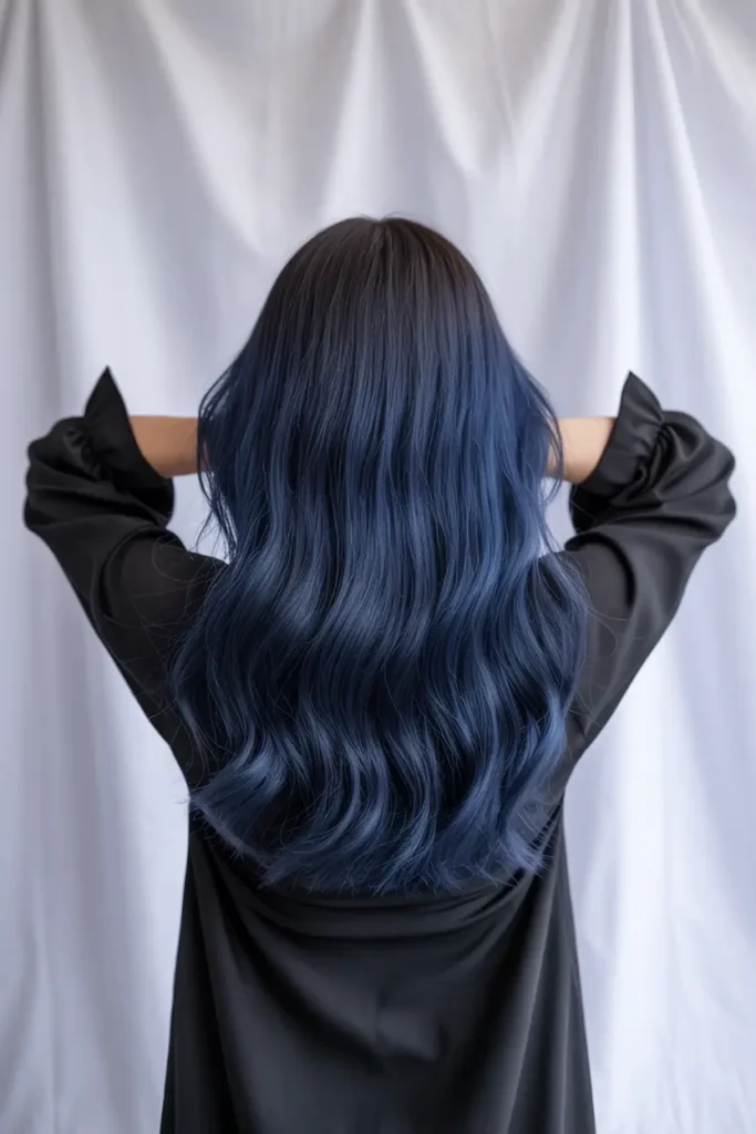 1. Midnight Dark Blue Hair