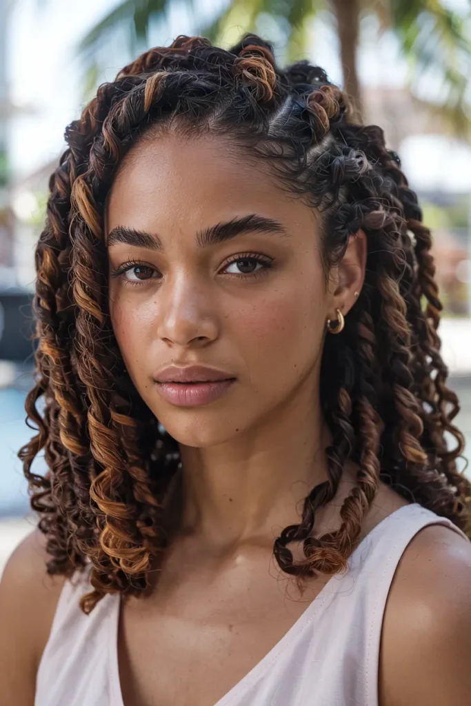 1. Shoulder Length Island Twists