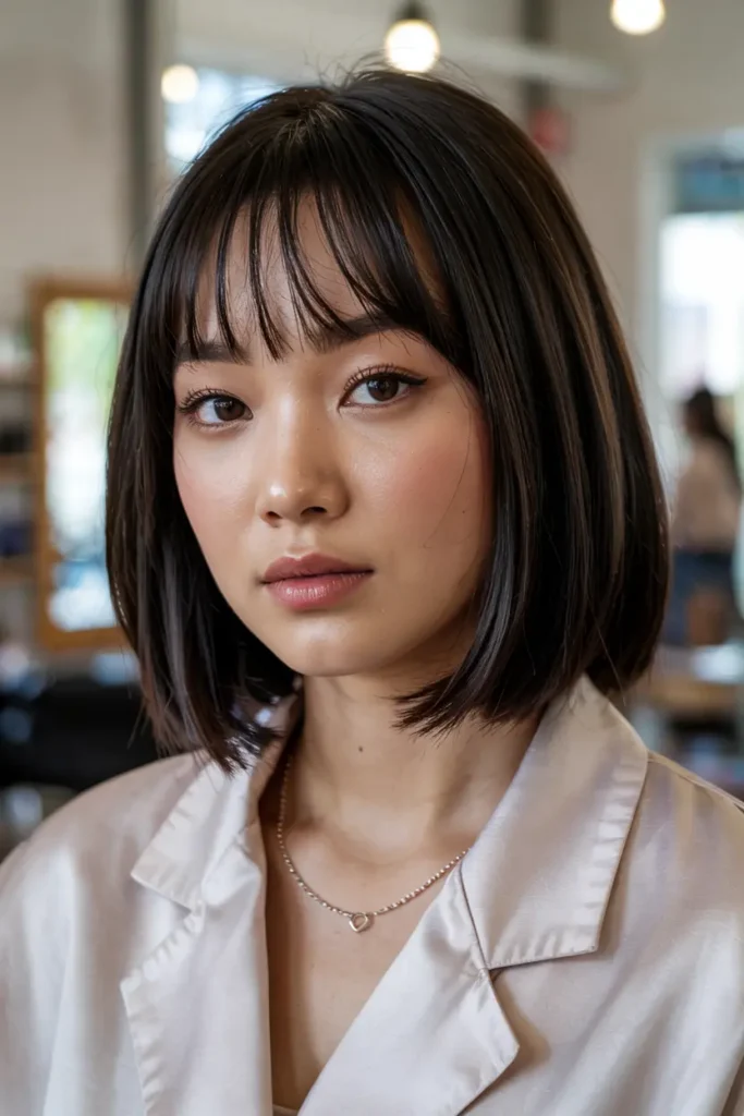 1. Sleek Blunt Bob with Bangs 3