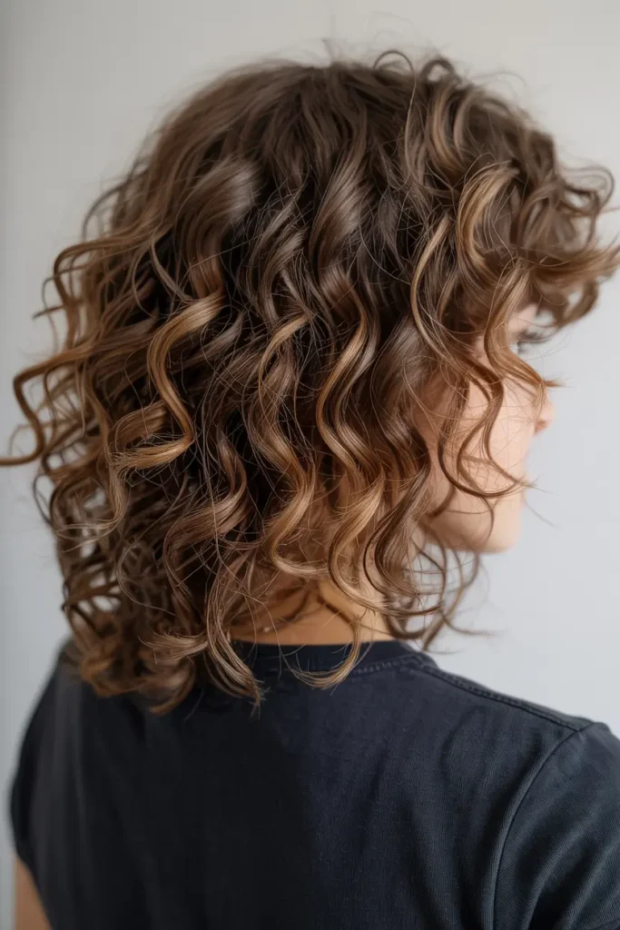 1. Tousled Curly Hair Down