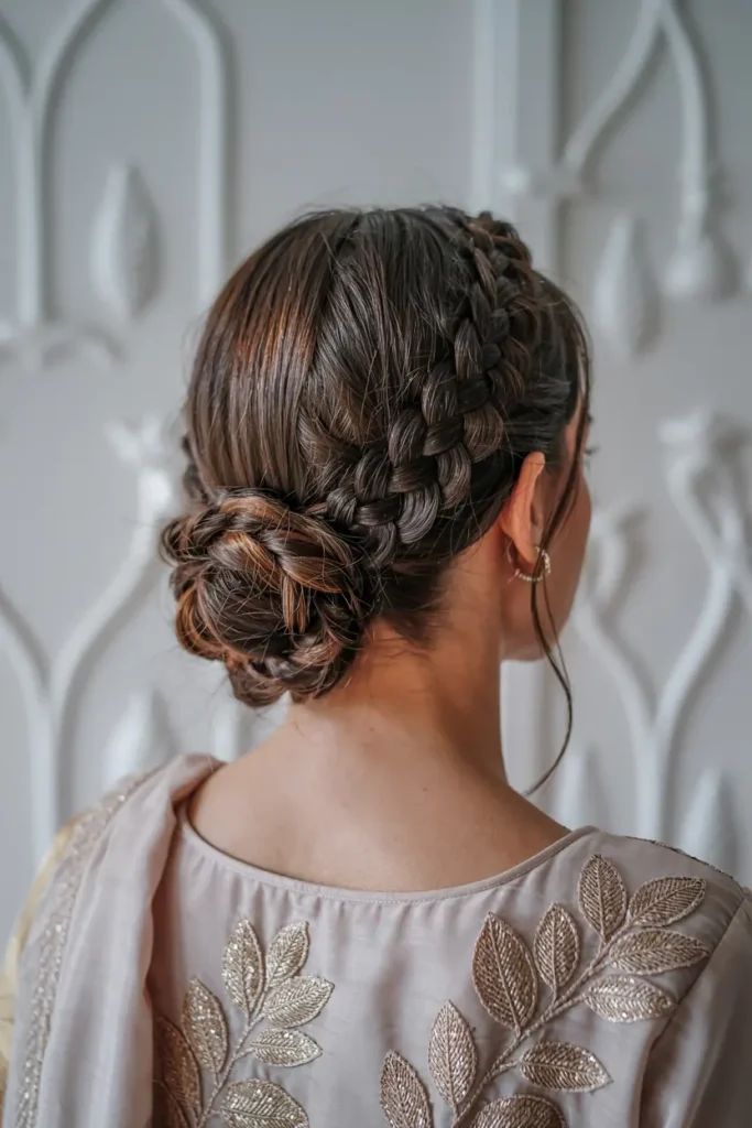 10. Braided Bun Accent