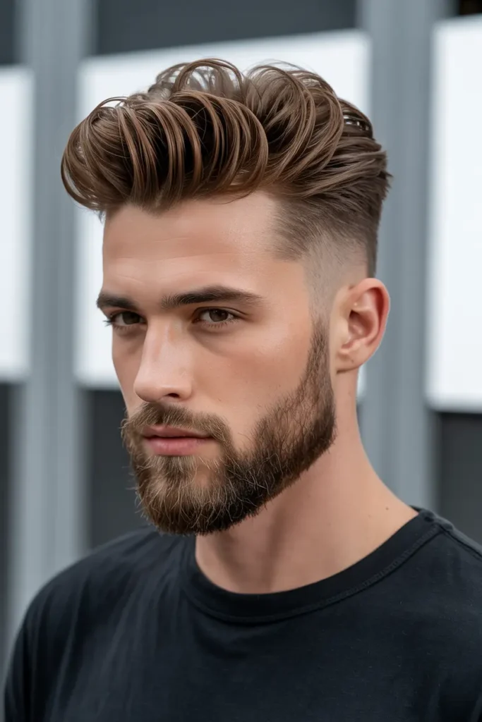 10. Brushed Up Fringe with Circle Beard
