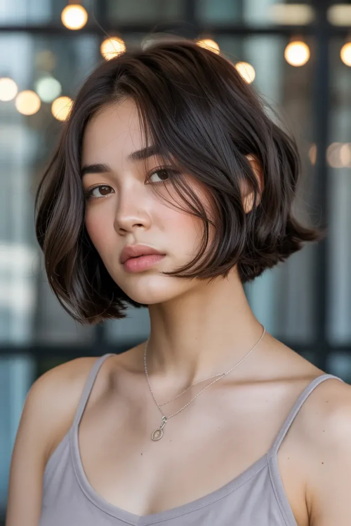 10. Korean Short Lob for Full Face