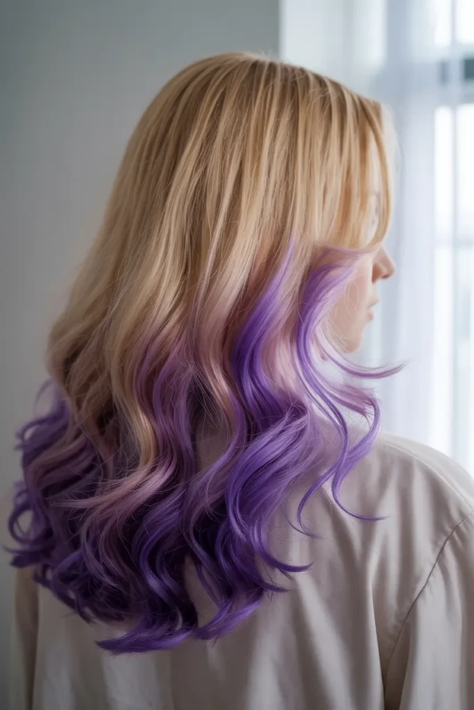10. Purple Highlights on Blonde 1
