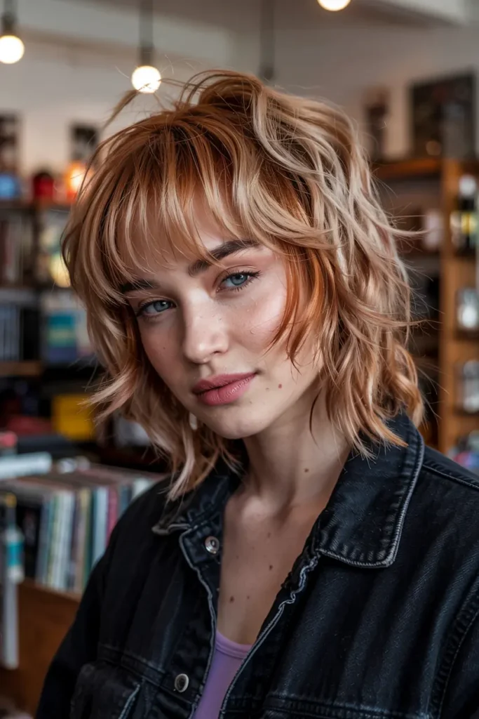 10. Strawberry Blonde Wolf Cut