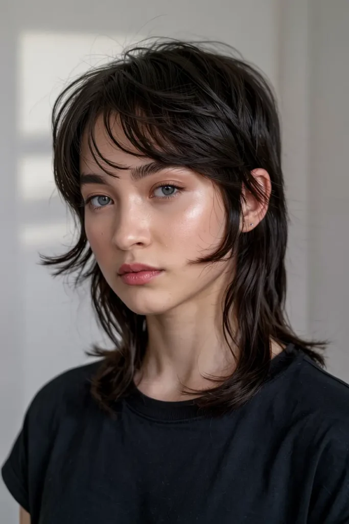 10. Wispy Fringe Mullet