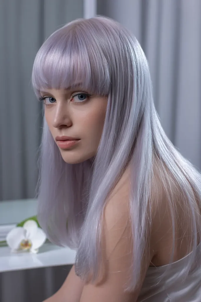 Silver Hair Color Inspiration – Bold, Bright & Beautiful Shades 11 11. Silver with Pastel Undertones