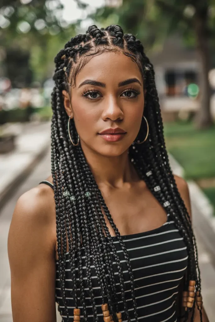 11. Tribal Braids with Beads