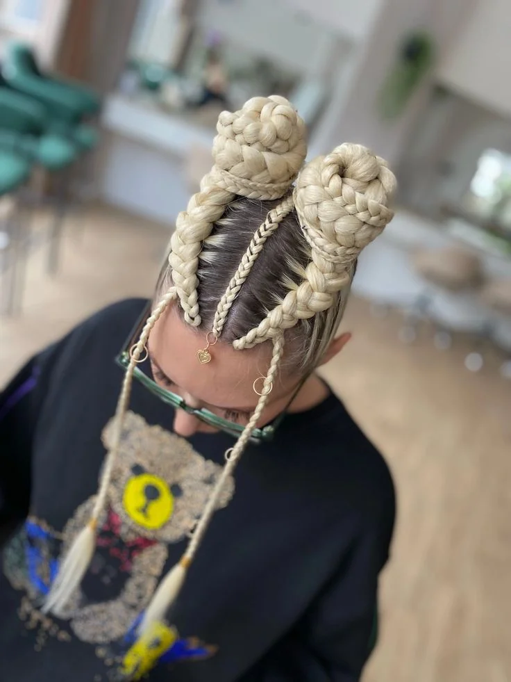 Braided Space Buns