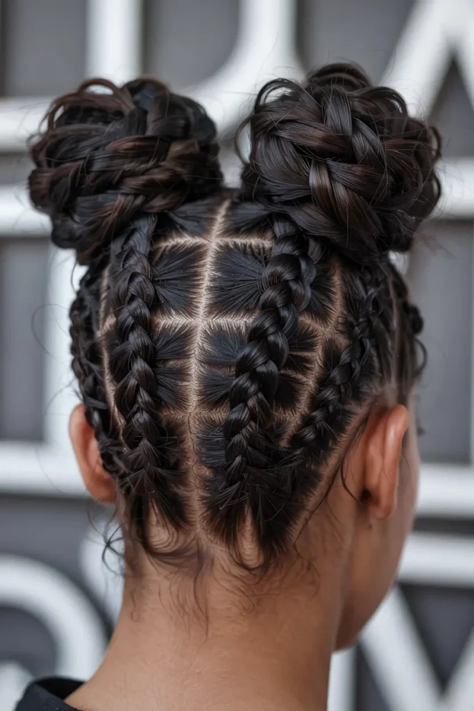 12. Braided Space Buns 1