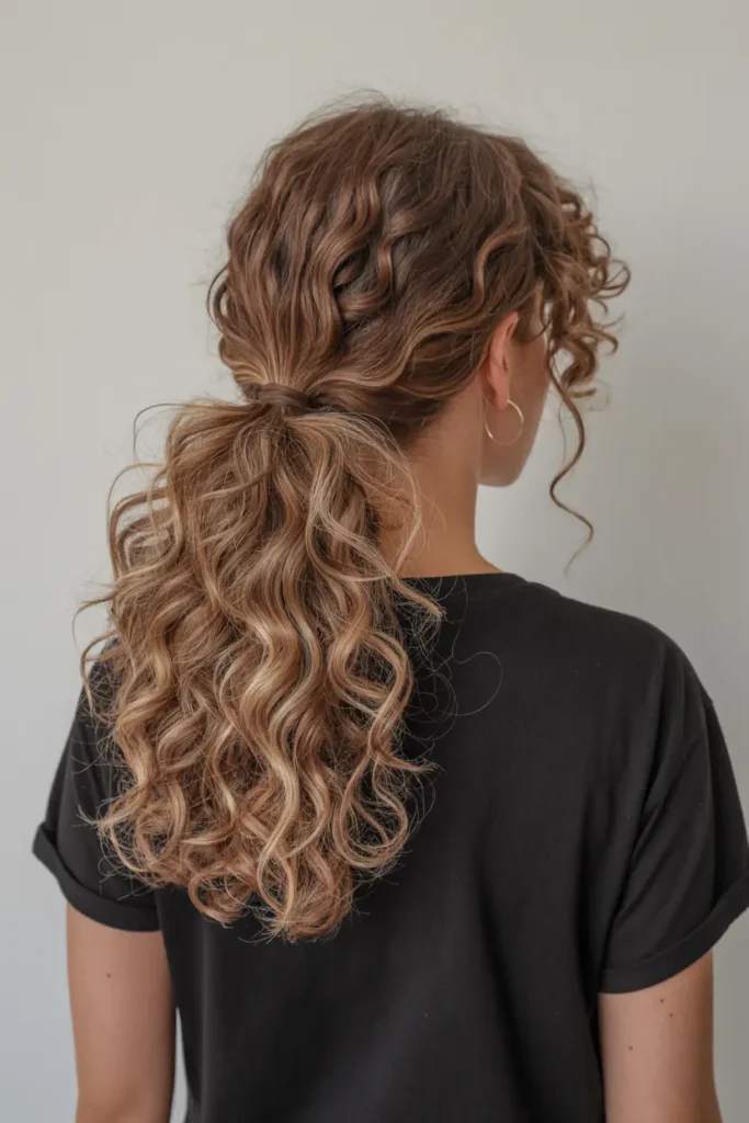 12. Curly Messy Ponytail