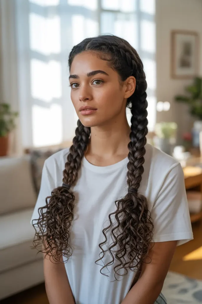 30 Easy & Stylish Hairstyles for Frizzy Hair That Actually Work 12 12. French Braids