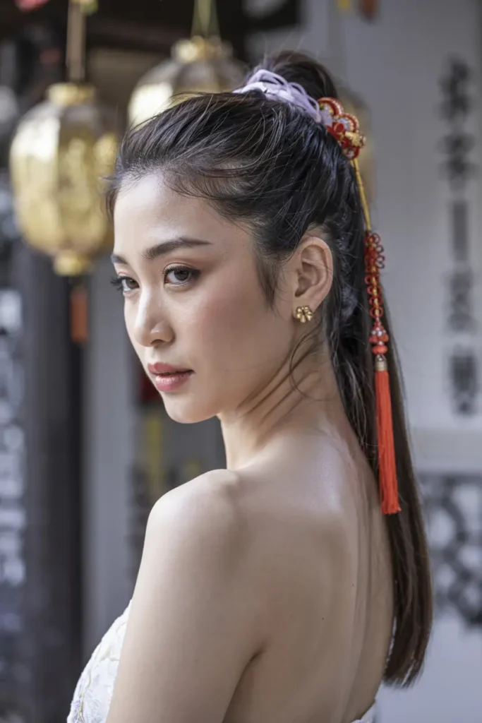 12. High Ponytail with Tassel