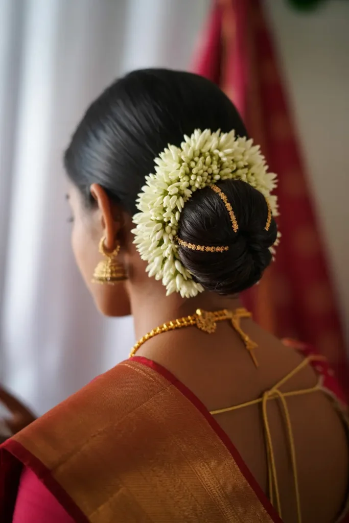 12. Low Bun with Gold Pins