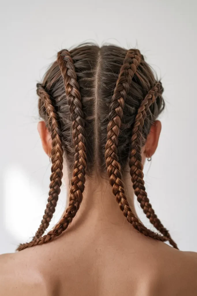 12. Natural Cornrow Pigtails 2