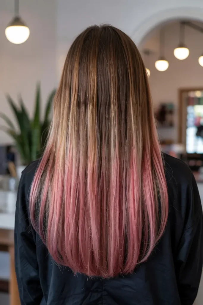 12. Pink Balayage Highlights