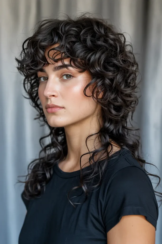 13. Curly Modern Mullet