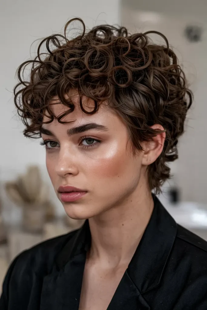 13. Curly Tapered Cut