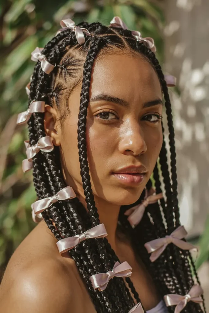 13. Ribbon Laced Cornrows