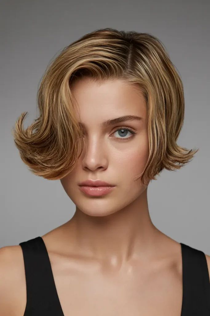 medium length shag haircuts 13. Side Part with Retro Flip Ends