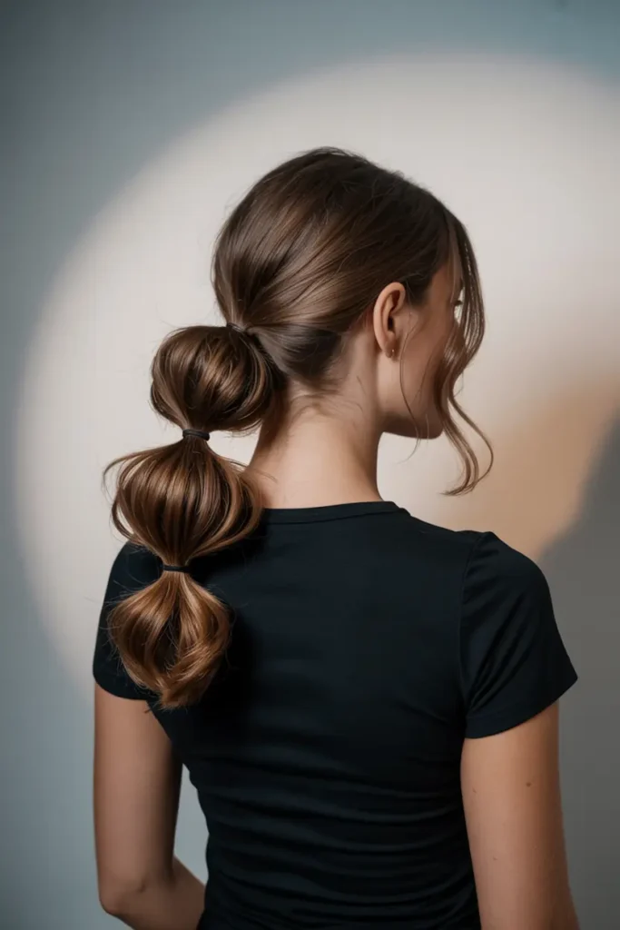 14. Bubble Messy Ponytail