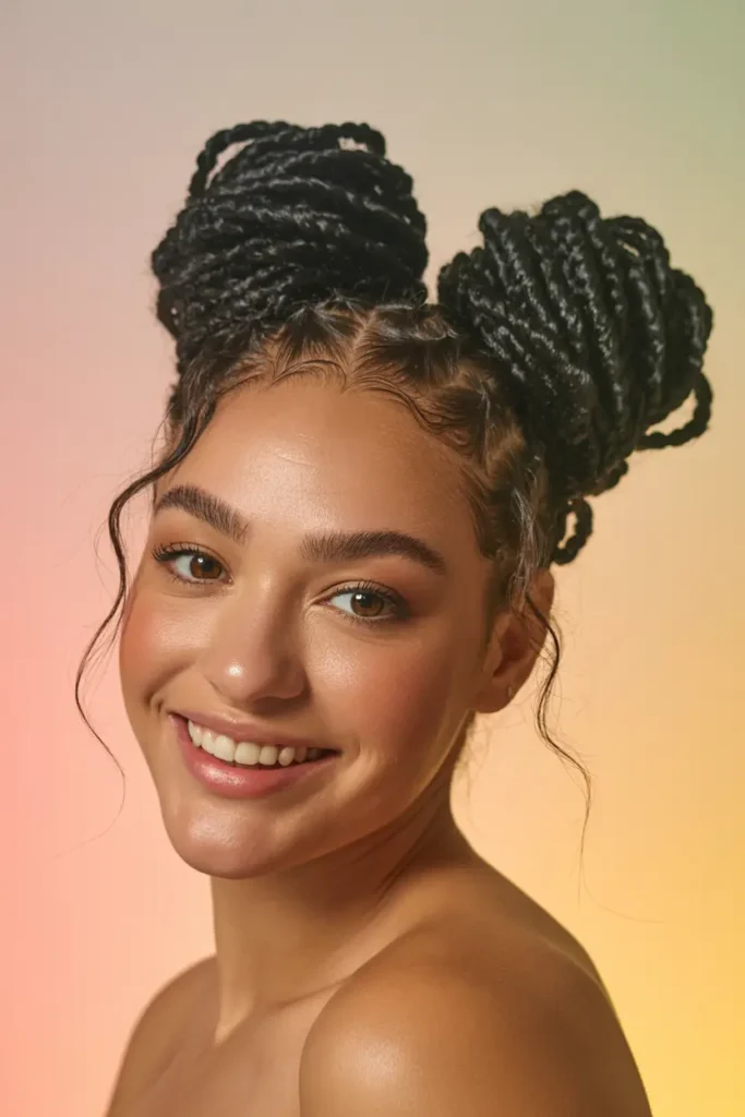 14. Passion Twists Space Buns 2