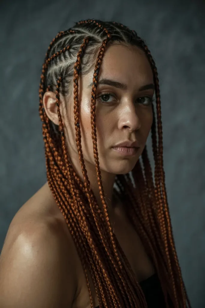 14. Straight Back Cornrows with Yarn