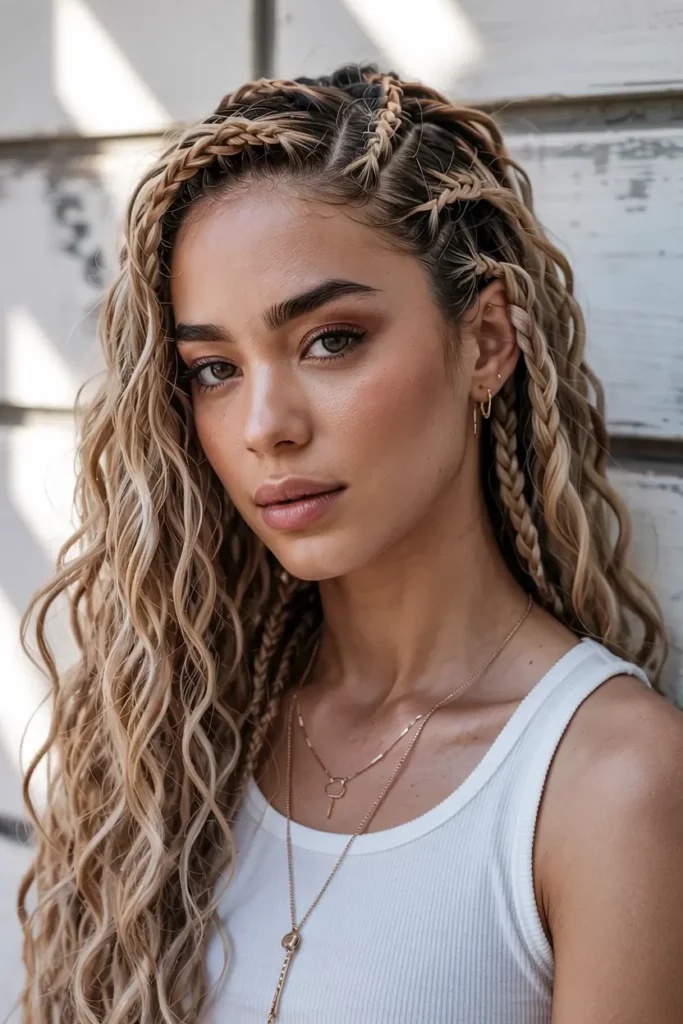 15. Boho Braids with Waves 1