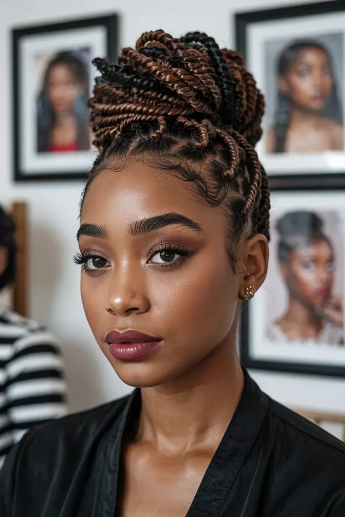 15. Braided Passion Twists Crown