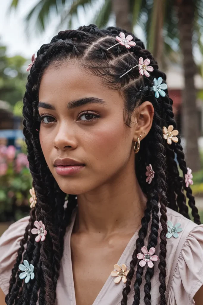15. Island Twists with Floral Pins