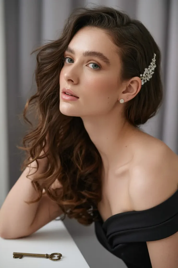 medium length shag haircuts 15. Side Part with Bobby Pin Detailing
