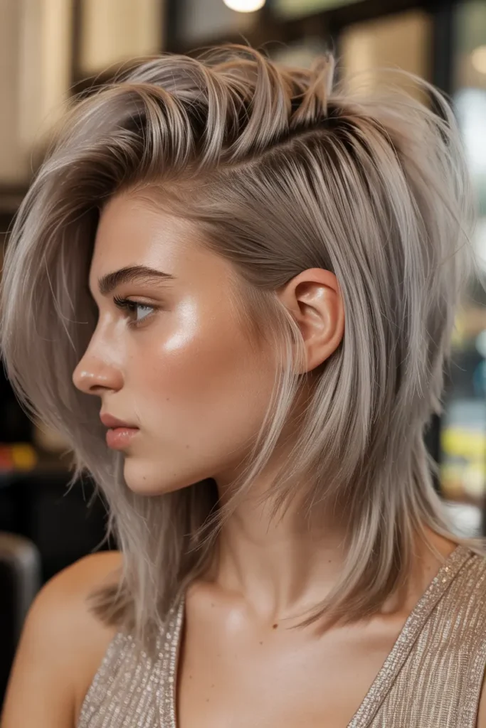 15. Side Parted Mullet