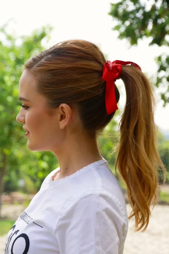 15. Side Ponytail with Ribbon