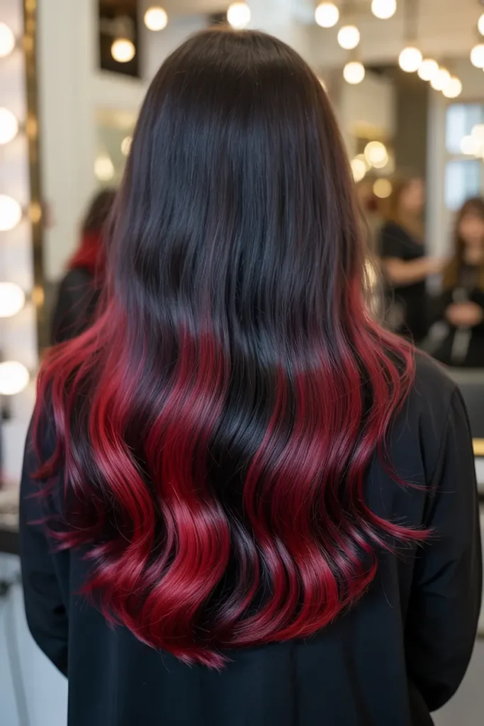 16. Dark Burgundy with Black Roots