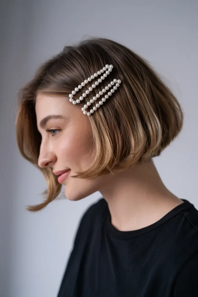 Messy Bob Hairstyles That Look Good on Everyone 16 16. Messy Bob with Hair Clips