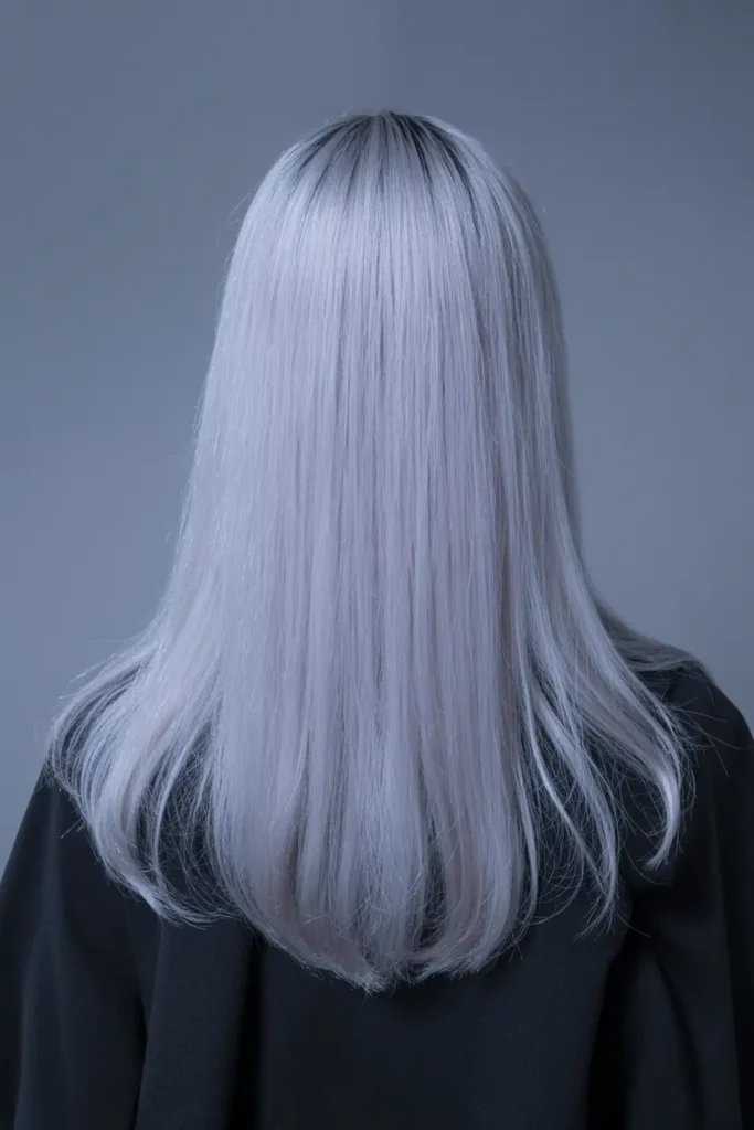 Silver Hair Color Inspiration – Bold, Bright & Beautiful Shades 16 16. Silver Blue Tint