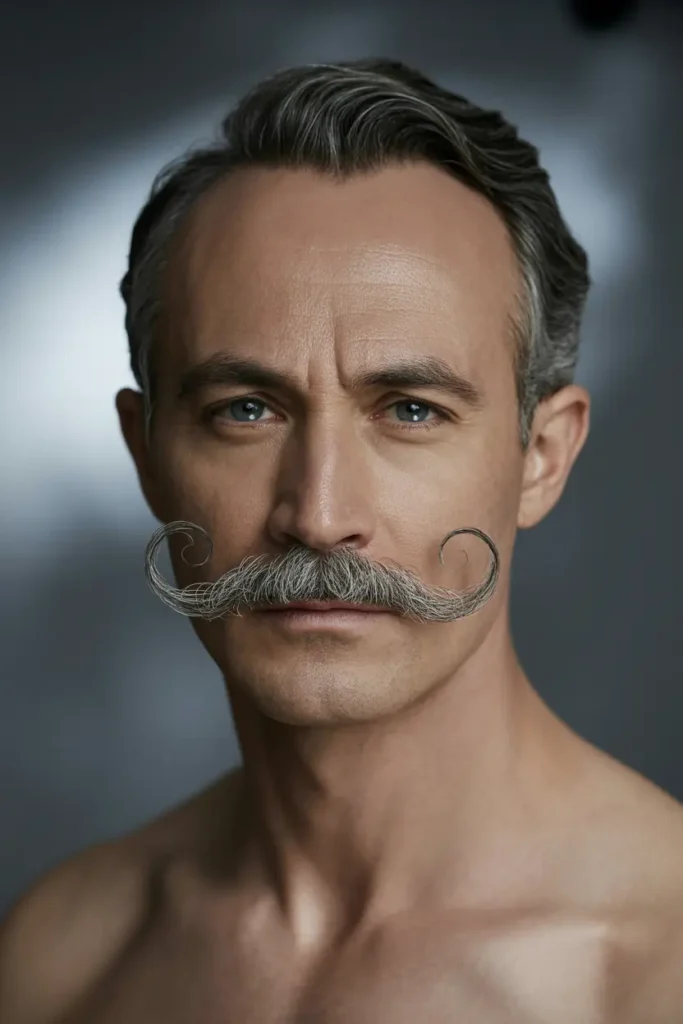 17. Petit Handlebar Mustache