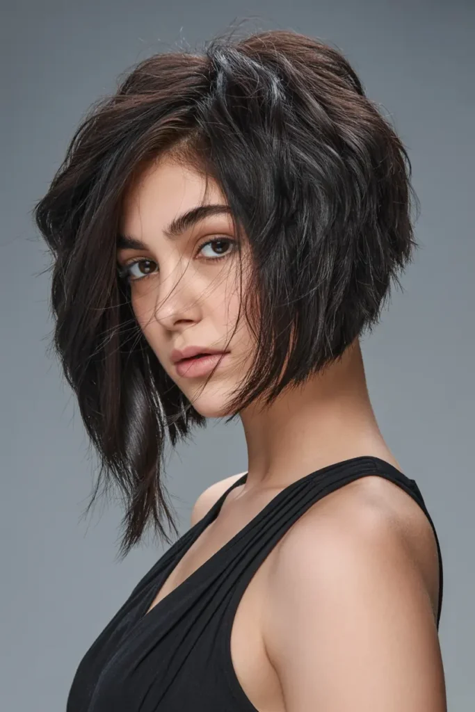 30 Feathered Bob Hairstyles That Are Totally Trending 18 18. Asymmetrical Feathered Bob