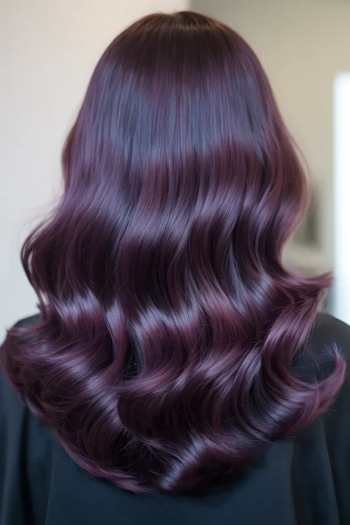 Dark Purple Hair Ideas for Brunettes & Light Hair 18 18. Cool Toned Dark Purple