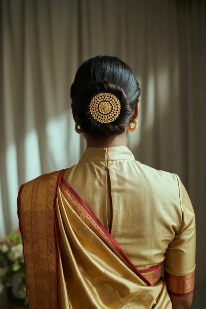 18. Sleek Bun with Rakodi