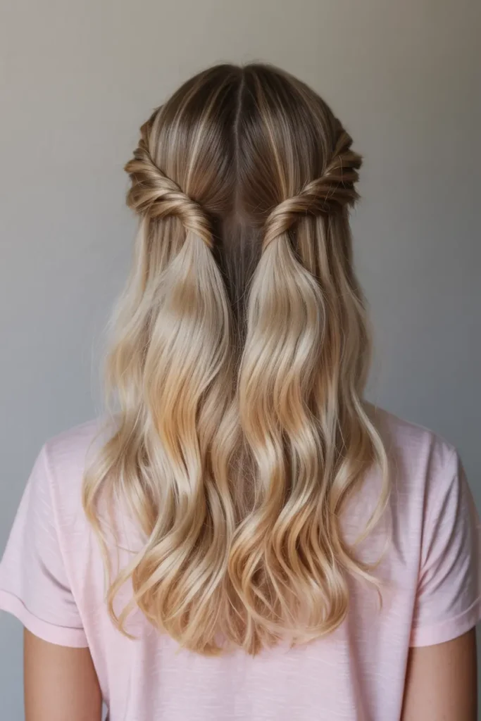 30 Trendy Hairstyles for Summer to Beat the Heat in Style 18 18. Twisted Half Updo