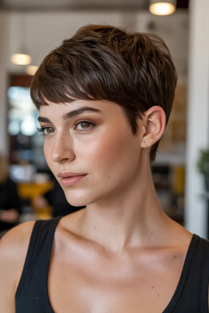 20 Pixie Cuts for All Face Shapes, Find Your Style 19 19. Angular Pixie with Volume