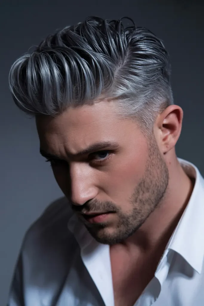 19. Textured Pompadour Fade
