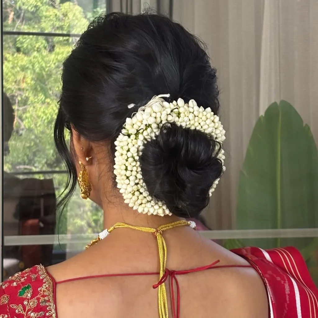 Gajra-Adorned Low Bun