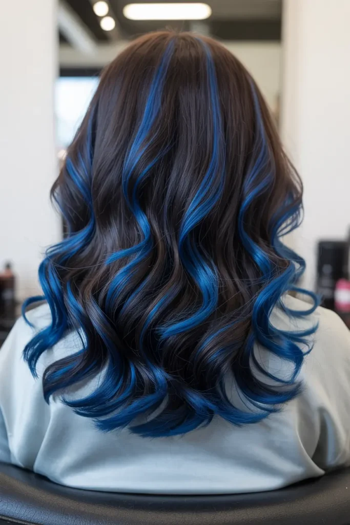 2. Dark Blue Balayage